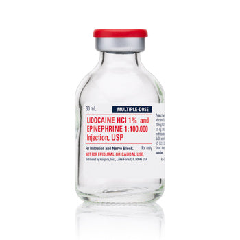 Buy Pfizer Injectables Lidocaine HCL 1% and Epinephrine 1% 1:100,000 for Injection 30 mL Multiple Dose, 25/Pack (Rx)  online at Mountainside Medical Equipment