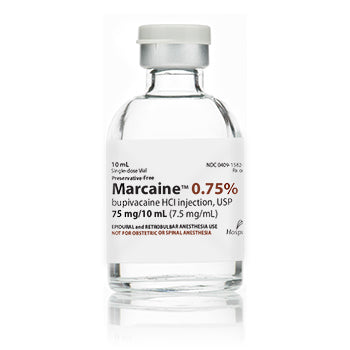 Buy Pfizer Injectables Marcaine (Bupivacaine Hydrochloride) for Injection 0.75mg 10mL, 10/pack (Rx)  online at Mountainside Medical Equipment