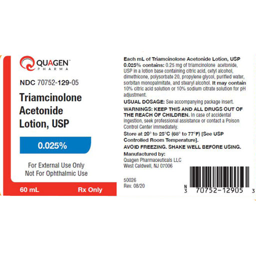Buy Quagen Pharma Quagen Triamcinolone Acetonide Lotion 0.025%, 60 mL (Rx)  online at Mountainside Medical Equipment