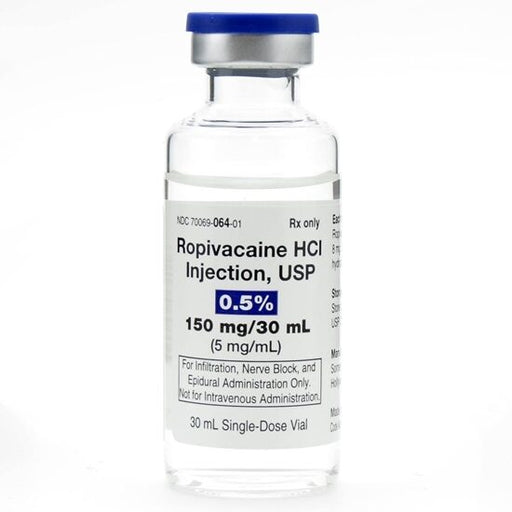 Buy Akorn Ropivacaine HCL for Injection 0.50% 5mg/mL Single-Dose Vial 30mL (Rx)  online at Mountainside Medical Equipment