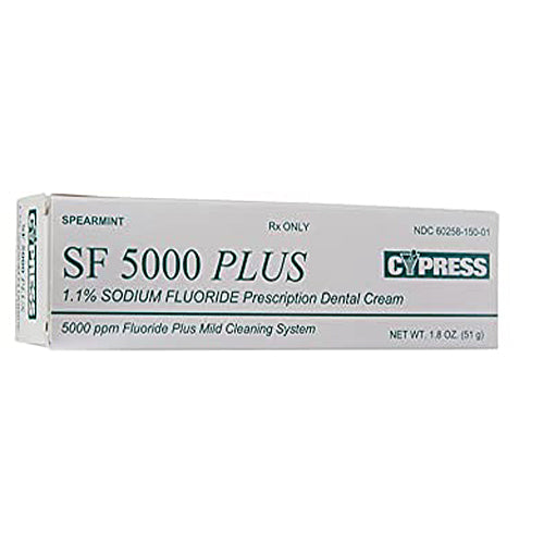Buy Cypress Pharmaceuticals SF 5000 Plus, Sodium Fluoride 1.1% Dental Cream Spearmint Flavor (Rx)  online at Mountainside Medical Equipment
