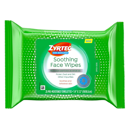Buy Johnson & Johnson Zyrtec Soothing Non-Medicated Face Wipes With Micellar Water, 25 Pack  online at Mountainside Medical Equipment
