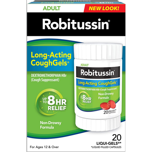 Buy Glaxo SmithKline Robitussin Long-Acting CoughGels, 20 Liqui-gel Capsules  online at Mountainside Medical Equipment
