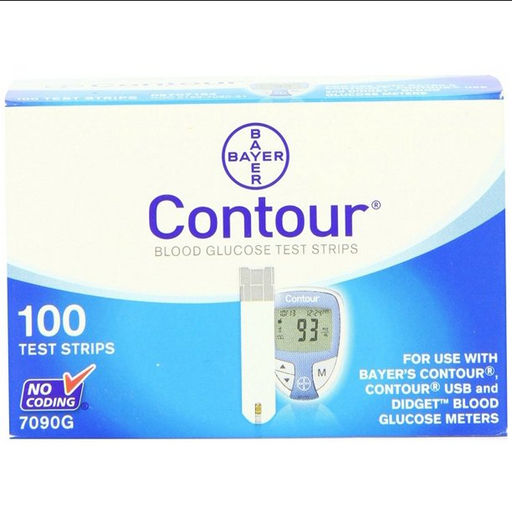 Buy Cardinal Health Bayer Contour Blood Glucose Monitoring Test Strips, 100 ct  online at Mountainside Medical Equipment