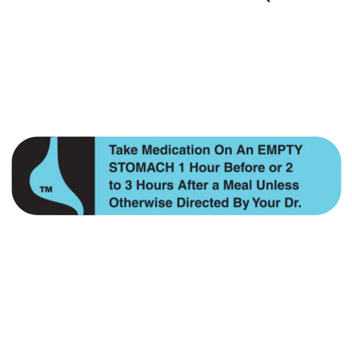 Buy Cardinal Health Take Medication on Empty Stomach Label, 1000 count  online at Mountainside Medical Equipment