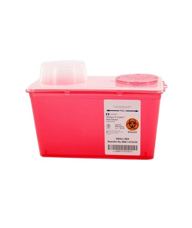 Buy Kendall Healthcare Sharps-A-Gator™ Sharps Container, Chimney Top, Red, 4 Quart  online at Mountainside Medical Equipment