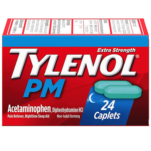 Buy Johnson and Johnson Consumer Inc Tylenol PM Extra Strength 500mg Pain Reliever-Sleep Aid 24 Count  online at Mountainside Medical Equipment