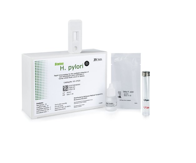Buy McKesson Rapid H. Pylori Testing Kit Whole Blood, Serum & Plasma Samples (25 Tests)  online at Mountainside Medical Equipment