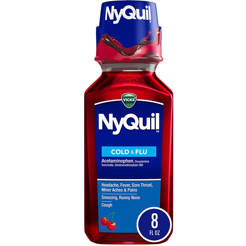 Buy Procter & Gamble Vicks Nyquil Cold and Flu Medicine Cherry Flavor 8 oz  online at Mountainside Medical Equipment