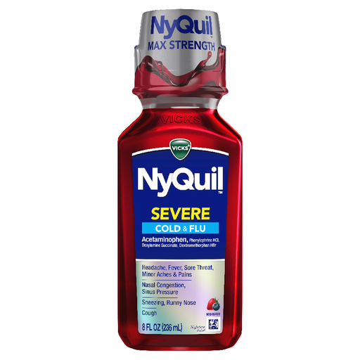 Buy Procter & Gamble Vicks Nyquil Severe Cold & Flu Nighttime Liquid Berry 8 oz  online at Mountainside Medical Equipment