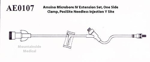 Buy Amsino Microbore IV Extension Set Needleless Y-Site Luer Lock Slide Clamp  online at Mountainside Medical Equipment
