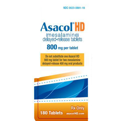 Buy Allergan Pharmaceuticals Asacol HD Tablets 800 mg Ulcerative Colitis Treatment  online at Mountainside Medical Equipment