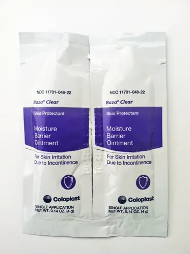 Buy Coloplast Corporation Baza Clear Moisture Barrier Ointment 4 gram Packets 300/Case  online at Mountainside Medical Equipment