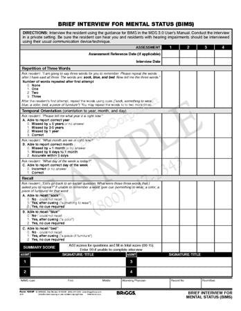Buy Mountainside Medical Equipment Brief Interview Form for Mental Status (BIMS) Form 1890P  online at Mountainside Medical Equipment