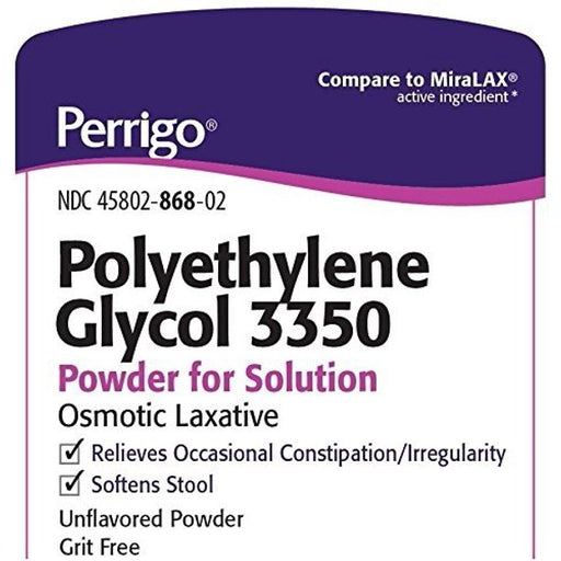 Buy Cardinal Health Perrigo Polyethylene Glycol 3350 Laxative Powder, 4.1 oz  online at Mountainside Medical Equipment