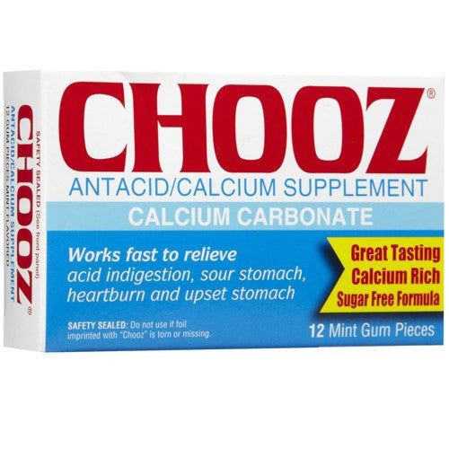 Buy Emerson Healthcare Chooz Antacid Relief Chewing Gum, Mint, 12/Box  online at Mountainside Medical Equipment