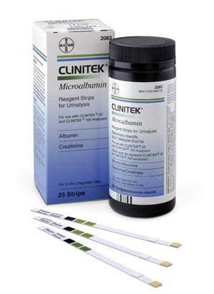 Buy Bayer Healthcare Clinitek Microalbumin Reagent Test Strips, 25/vial  online at Mountainside Medical Equipment