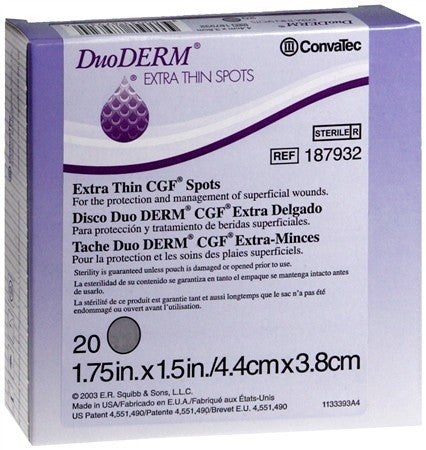 Buy Convatec Duoderm Spots Dressings Extra Thin CGF 20-Pack  online at Mountainside Medical Equipment