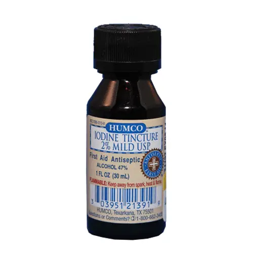 Buy Humco Iodine Tincture 2% USP Antiseptic 1 oz Bottle - Humco  online at Mountainside Medical Equipment