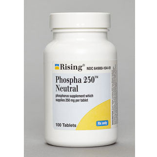 Buy Rising Pharmaceuticals Phospha 250 Neutral Tablets (100 Count) (Rx)  online at Mountainside Medical Equipment