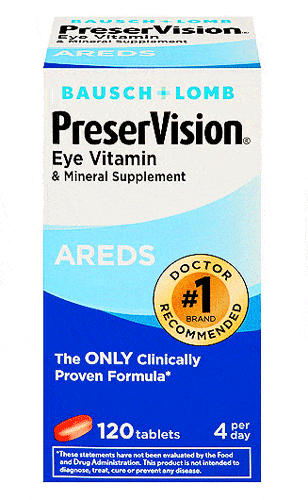 Buy Bausch & Lomb PreserVision Eye Vitamins with FloraGlo Lutein, 120 Tablets  online at Mountainside Medical Equipment