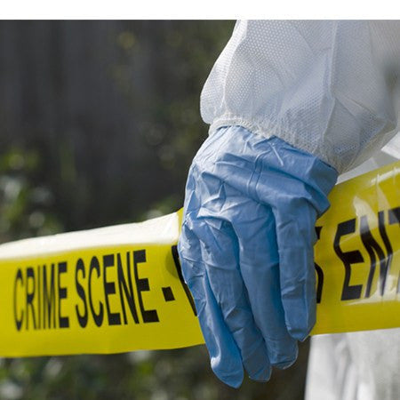 Forensic Crime Scene Medical Supplies, featuring evidence collection kits, protective gloves, and sterile tools for precise analysis.