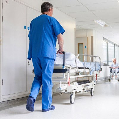 Hospital medical supplies, equipment, and disposable items used for patient care, safety, infection control, and clinical procedures.