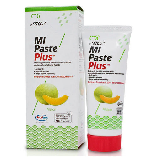 MI Paste Melon Flavor: Boosts dental health, strengthens enamel, and improves oral hygiene with a refreshing melon taste.