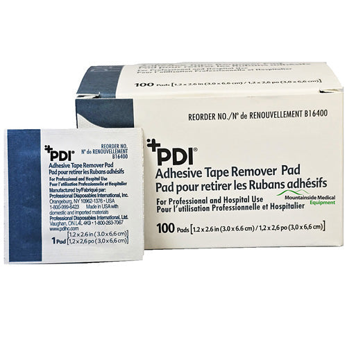 A selection of medical adhesive removers, including wipes and spray bottles, designed for gentle skin care, hygiene, and effective residue removal in healthcare settings.