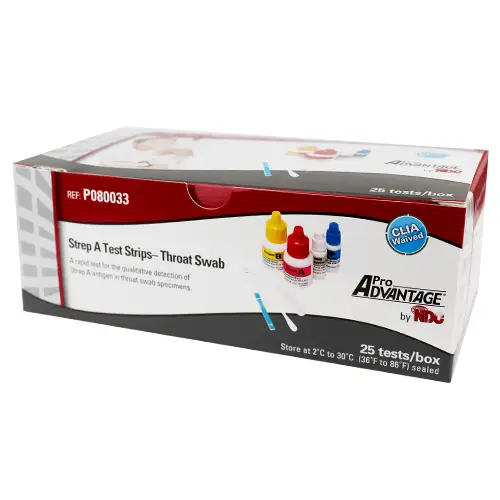 Strep A Test Kits for quick strep throat diagnosis, featuring swabs and test strips, essential for accurate infectious disease identification.