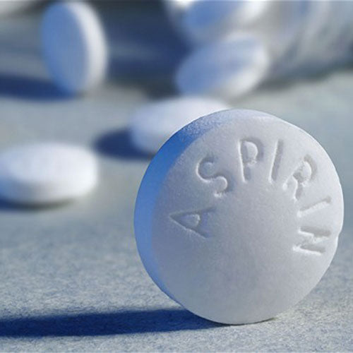 Aspirin tablets for pain relief and inflammation reduction, supporting heart health and headache management with clear dosage label.