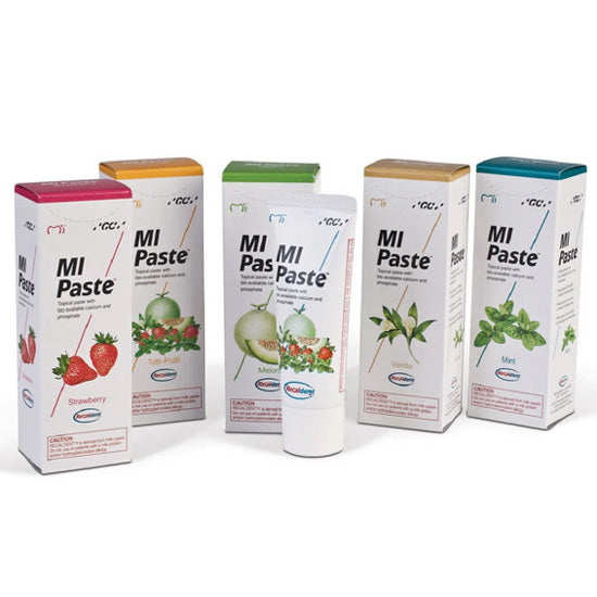 Mi Paste: Enhances dental health, strengthens enamel, and hydrates teeth, promoting optimal oral hygiene and cavity protection.