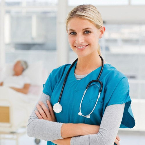 A variety of nursing supplies, including stethoscopes, blood pressure cuffs, and medical gloves, arranged on a table, highlighting their role in patient care, health monitoring, and clinical efficiency.