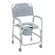 Shower Chair with Commode, Rolling Casters and Padded Seat