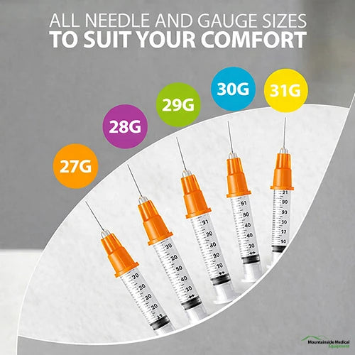 Insulin Syringes with Needle U-100, All Size Insulin Needles, EasyTouch 100/Box
