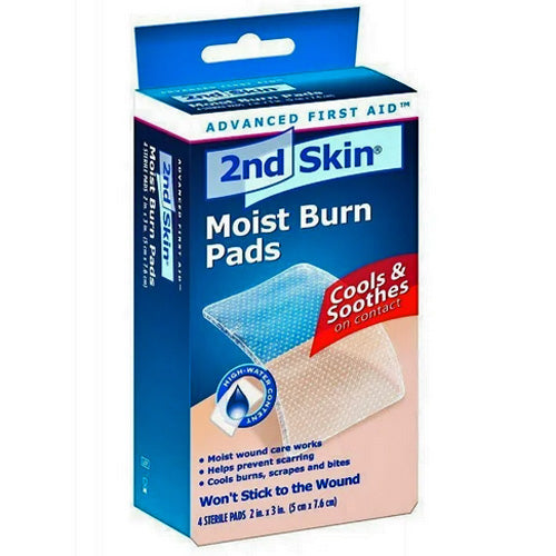 2nd Skin Moist Burn Care Medium Size Pads 2 x  3 inch Sterile Pads 4 Count