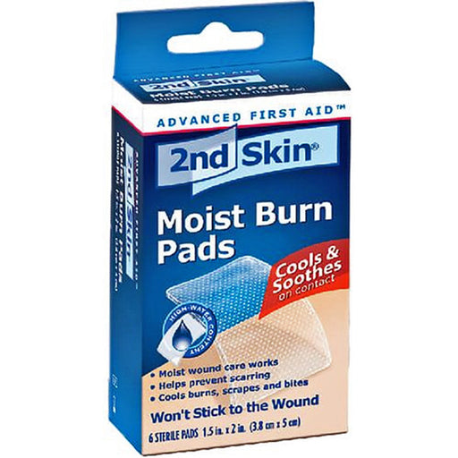 2nd Skin Moist Burn Care Pads 1.5 x 2 Sterile Pads 6 Count