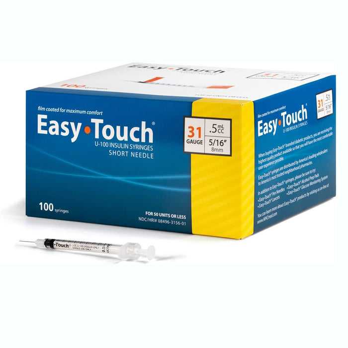 Easy touch Insulin Syringes 31 Gauge, 0.5 mL, 5_16-inch