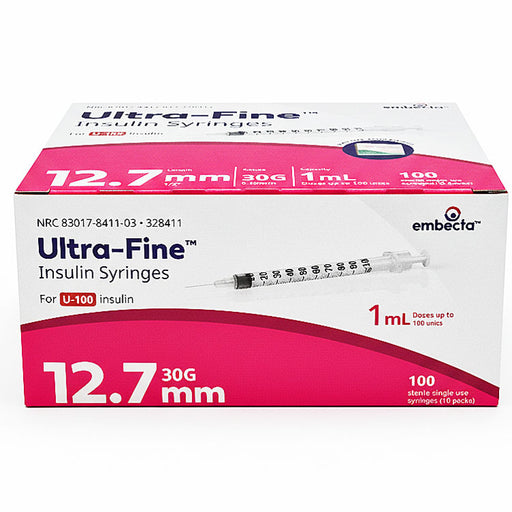 328411 Insulin Syringes 30 gauge x 1/2 inch by Embecta