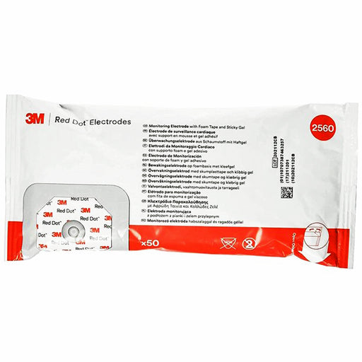 Buy 3M 3M Red Dot ECG Monitoring Electrodes with Foam Backing and Snap Connector, 50/Pack  online at Mountainside Medical Equipment