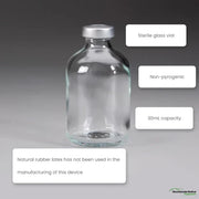 Empty Glass Vial, Sterile, 30mL Clear Vials 25/tray