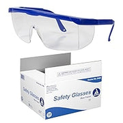 Safety Glasses, Clear with Wide View Optical Lenses Black Blue