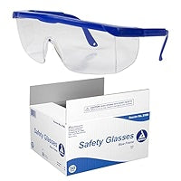 Safety Glasses, Clear with Wide View Optical Lenses Black Blue