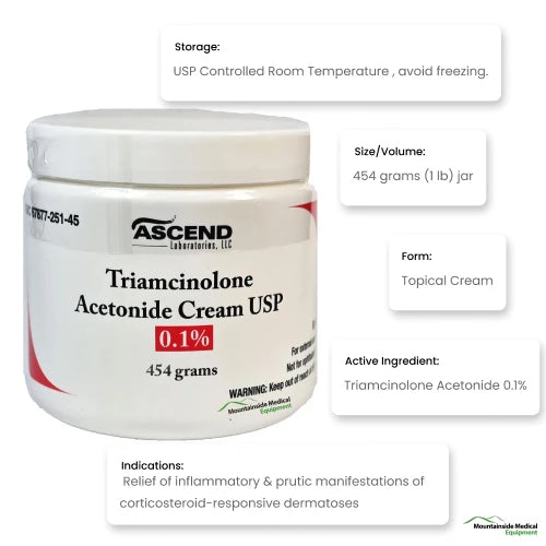 Triamcinolone Acetonide Cream 0.1% Jar 454 grams, TruPharma