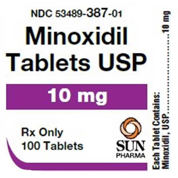 Minoxidil Tablets 10 mg by Sun Pharmaceutical 100 Count (RX
