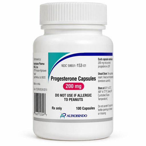 Progesterone 200 mg Capsules 100 Count (RX)