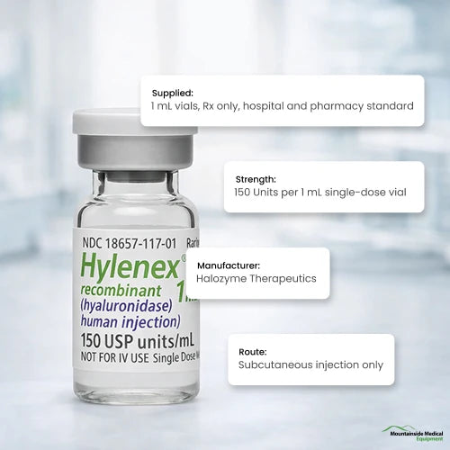 Hylenex Injection, Hyaluronidase Injection Enzyme 150 Unit Dose Single Vial (Rx) *Refrigerated Item*