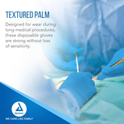 Sterile Nitrile Gloves, Textured Fingertips Blue, Pairs, 50pr/bx Medium, 50 Pair Large, 50 Pair