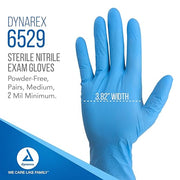 Sterile Nitrile Gloves, Textured Fingertips Blue, Pairs, 50pr/bx Medium, 50 Pair Large, 50 Pair
