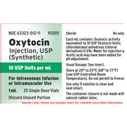 Oxytocin Injection 10U/mL SDV 1 mL 25/Pack (RX)